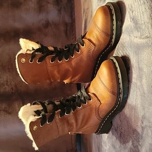 Dr. Martens brown fur lined boots